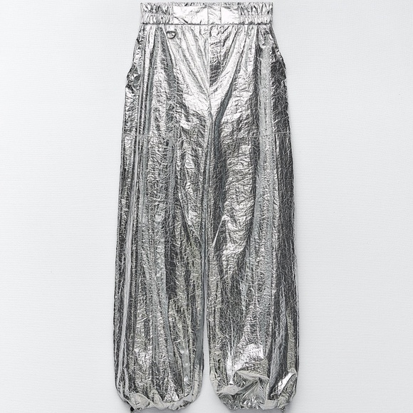 Zara Pants - ZARA WIDE LEG METALLIC PANTS